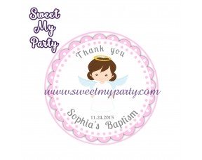 Girl Baptism stickers,Girl Christening thank you tags,(9)